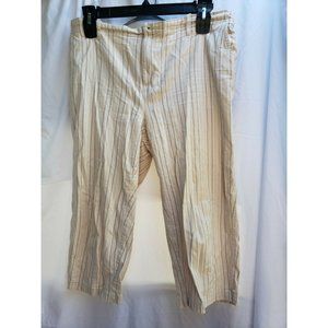 First Issue by Liz Claiborne Womens 16W Beige Striped Capris